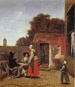 Pieter de Hooch Dutch gard oil on canvas